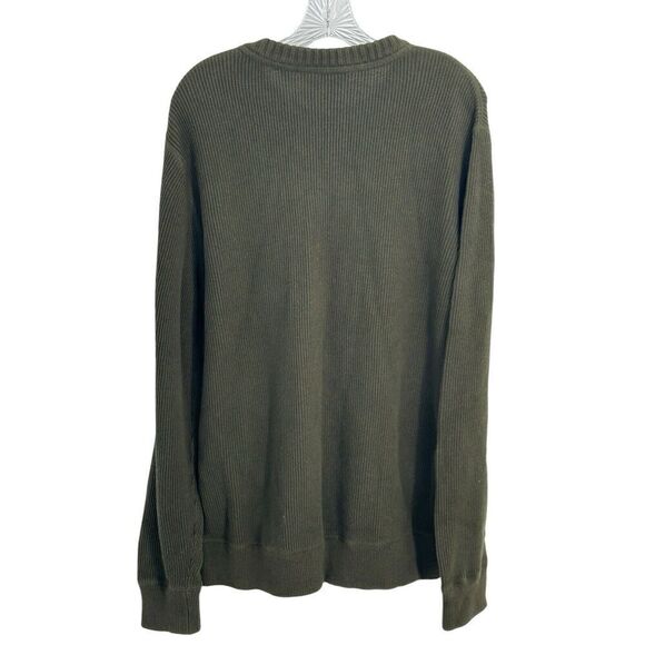 Eddie Bauer Men's XLT 100% Cotton Pullover Crew Neck Top Olive Green - Picture 4 of 14